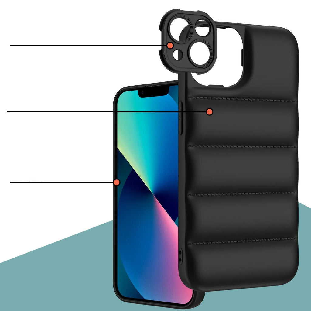 TPU iPhone protective back cover case in solid blue colour, shown fitted to an iPhone model.