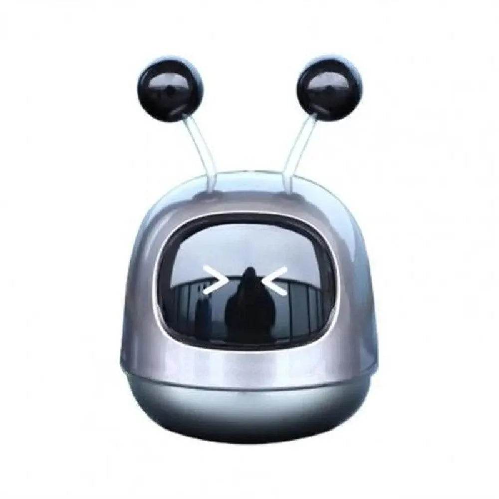 Creative robot car vent aromatherapy decoration with gel diffuser in blue, grey, or red.