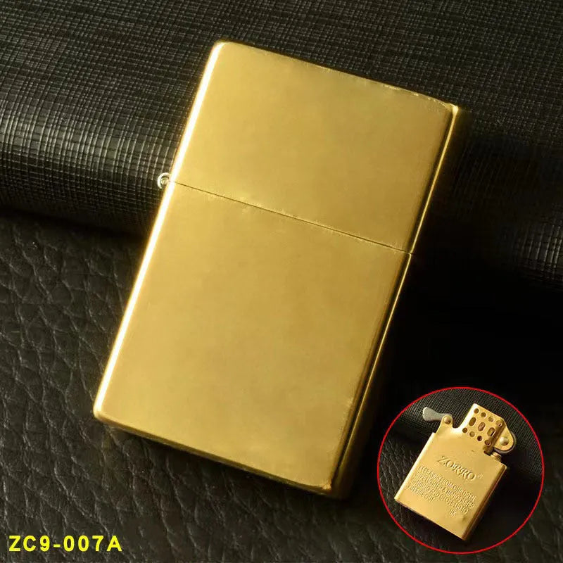 Bright chrome metal kerosene windproof lighter with modern simple style