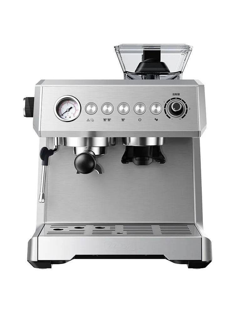 Fully automatic Italian coffee machine in Silver Gray, 320 x 320 x 400mm, with 2L water tank and 20Bar pressure