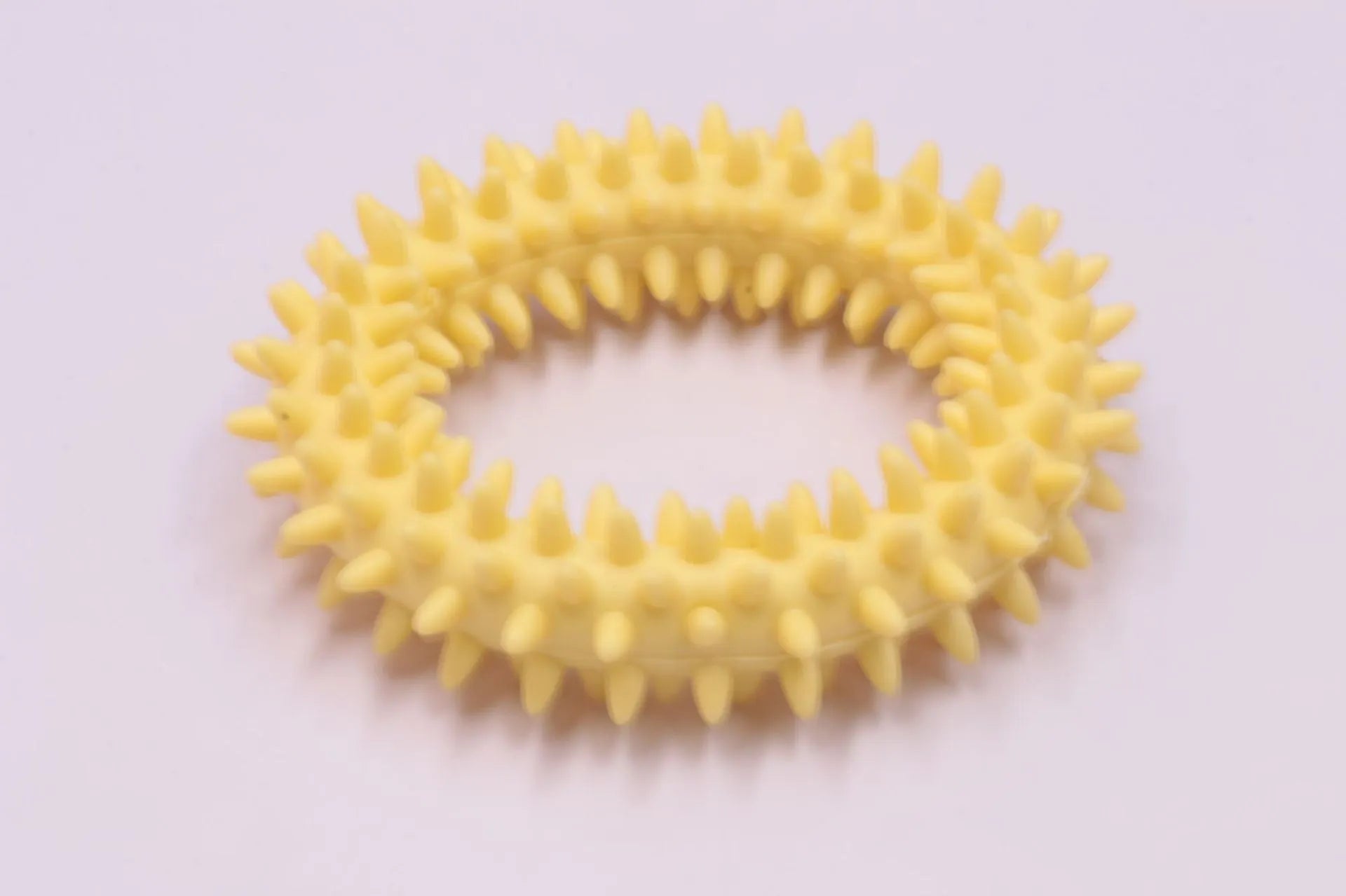 Blue TPR spiky circle ring dog chew toy for dental cleaning and bite training