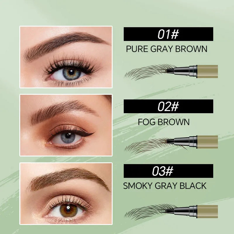 Two fork waterproof eyebrow pencil fine liquid tip brown black