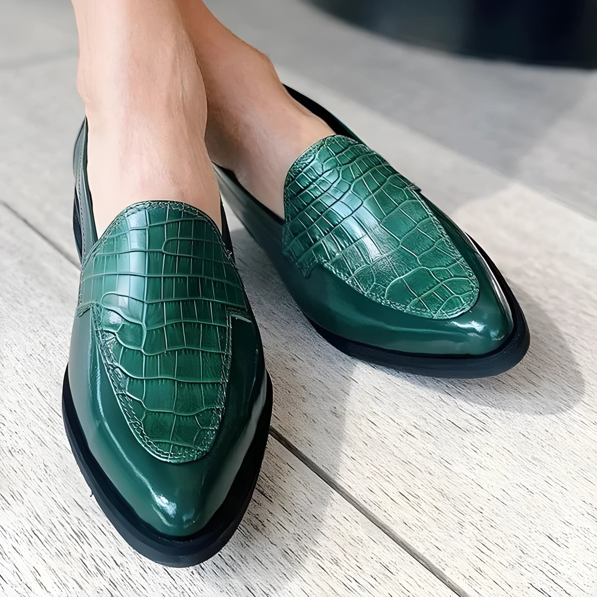 Women's spring low heel pointed toe shoes in solid colour with square heel and slip-on design