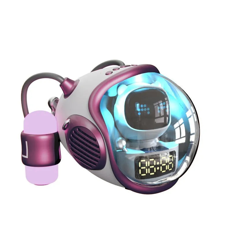 M60 spacecraft Bluetooth speaker with AI voice and rhythm light in white