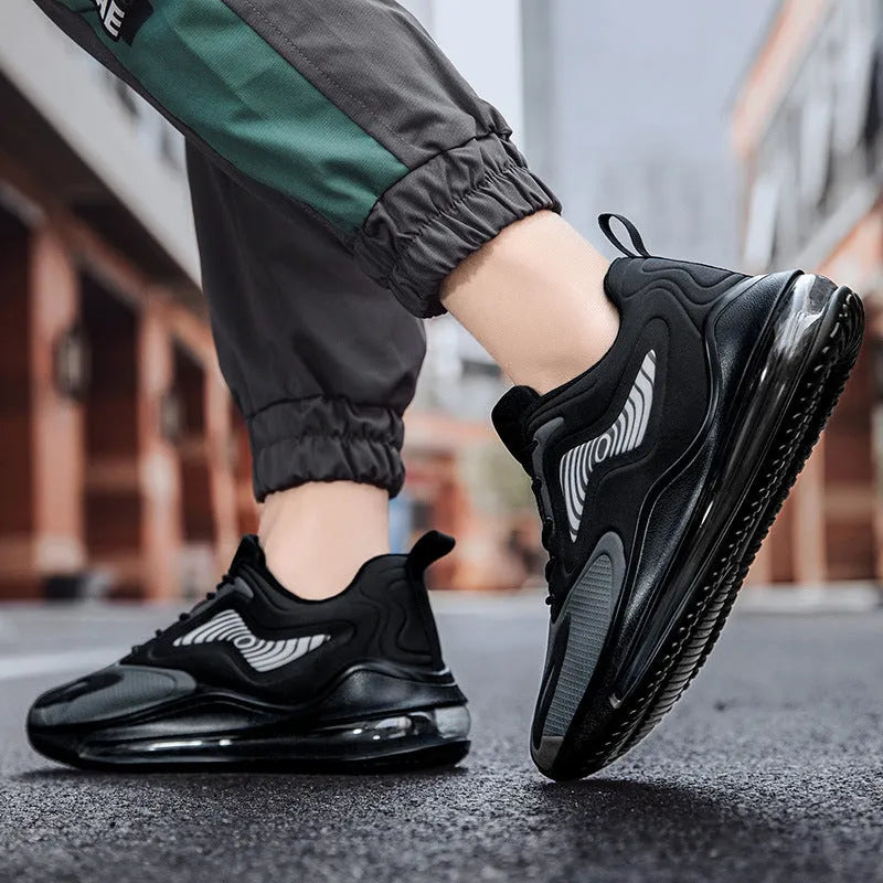 Men's lightweight mesh running shoes with composite sole, EVA insole, flat heel, low upper, shallow mouth, sizes 39-46