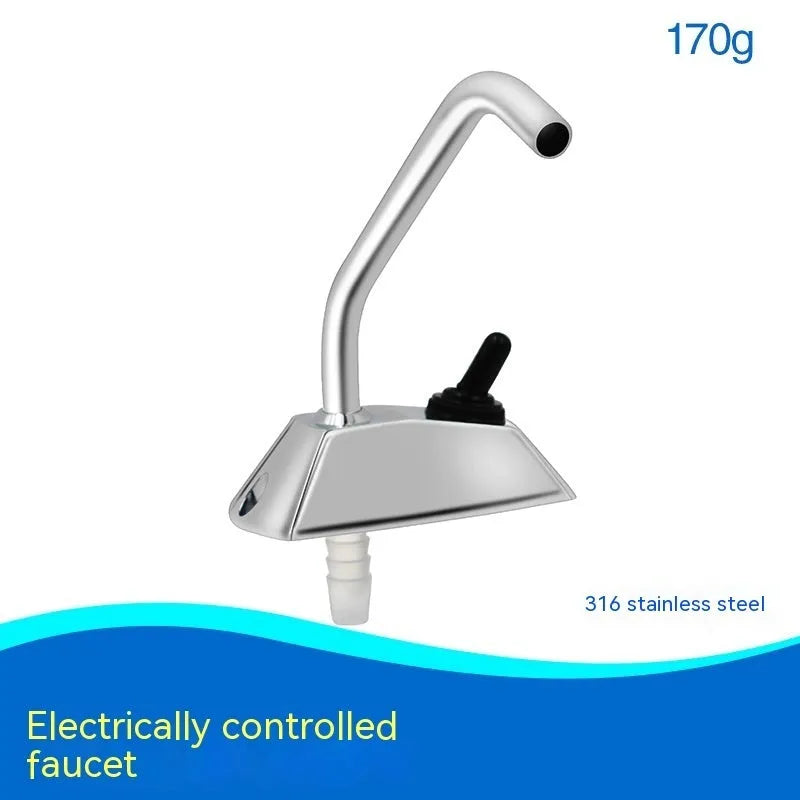316 stainless steel electronic control RV faucet with mirror polish finish