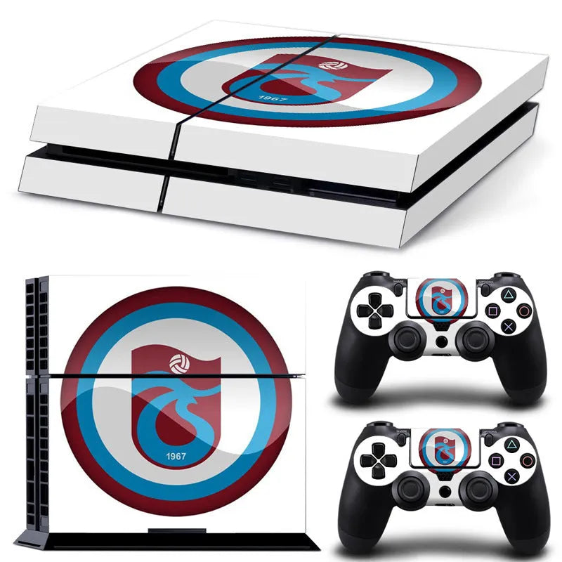 PS4 game console protective film kit showing 0.001mm thickness with multiple style options