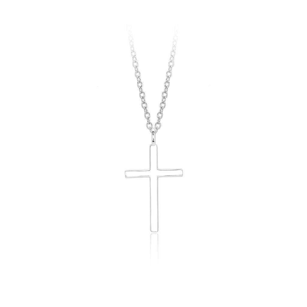 S925 sterling silver cross pendant necklace with adjustable chain in gold, platinum, or rose gold plating
