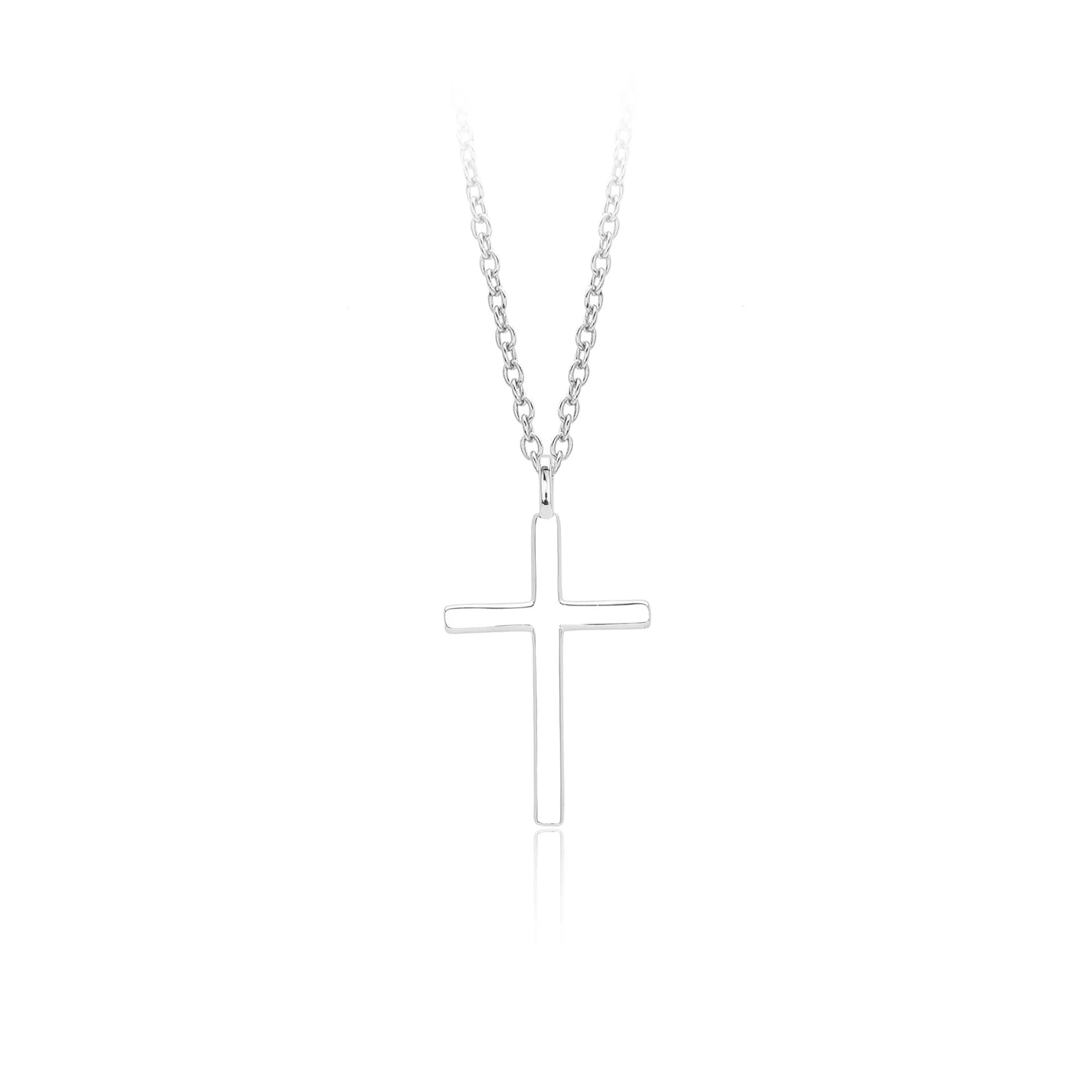 S925 sterling silver cross pendant necklace with adjustable chain in gold, platinum, or rose gold plating