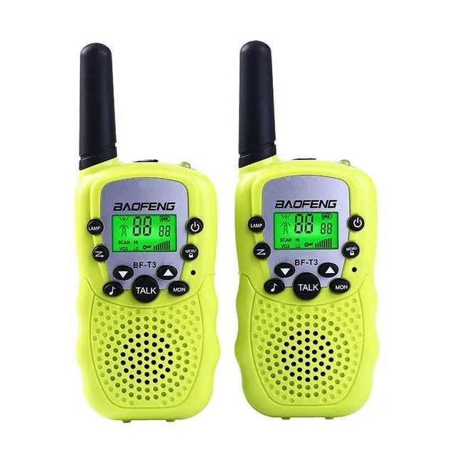 Child handheld walkie talkie set in various colours with channel display and antenna