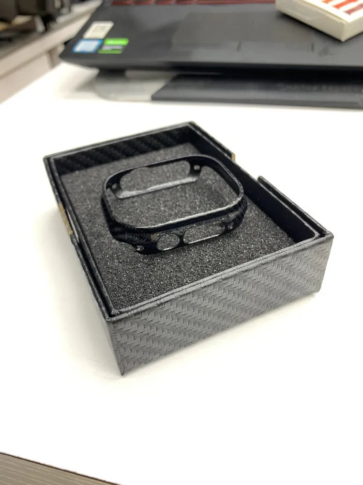 Carbon fiber aramid fiber hand watch case in bright black finish for 40mm to Watch 49mm watch sizes