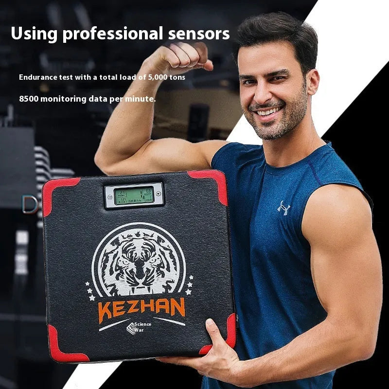 Smart hanging boxing training sandbag with dynamometer and focus mitts