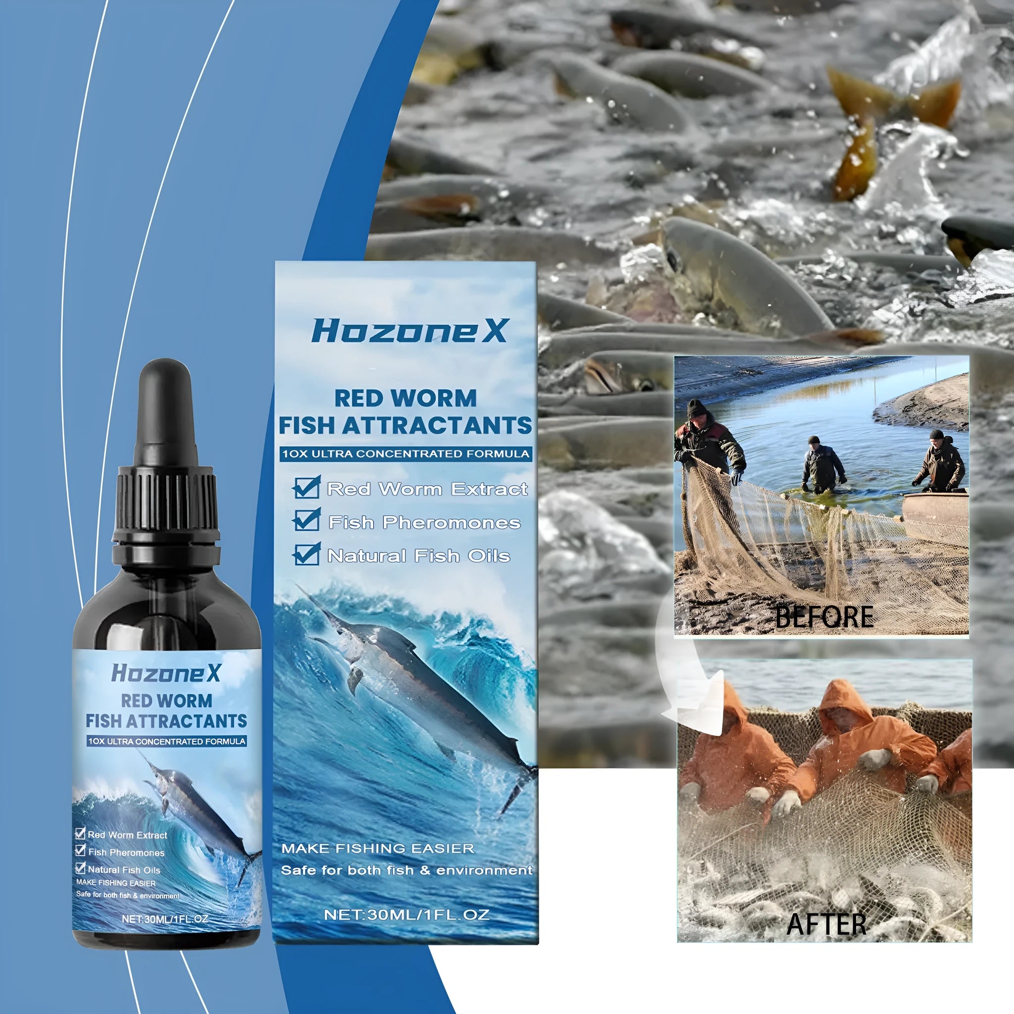 30ml red worm formula fishing bait attractant bottle with fish oil and dried shrimp powder ingredients
