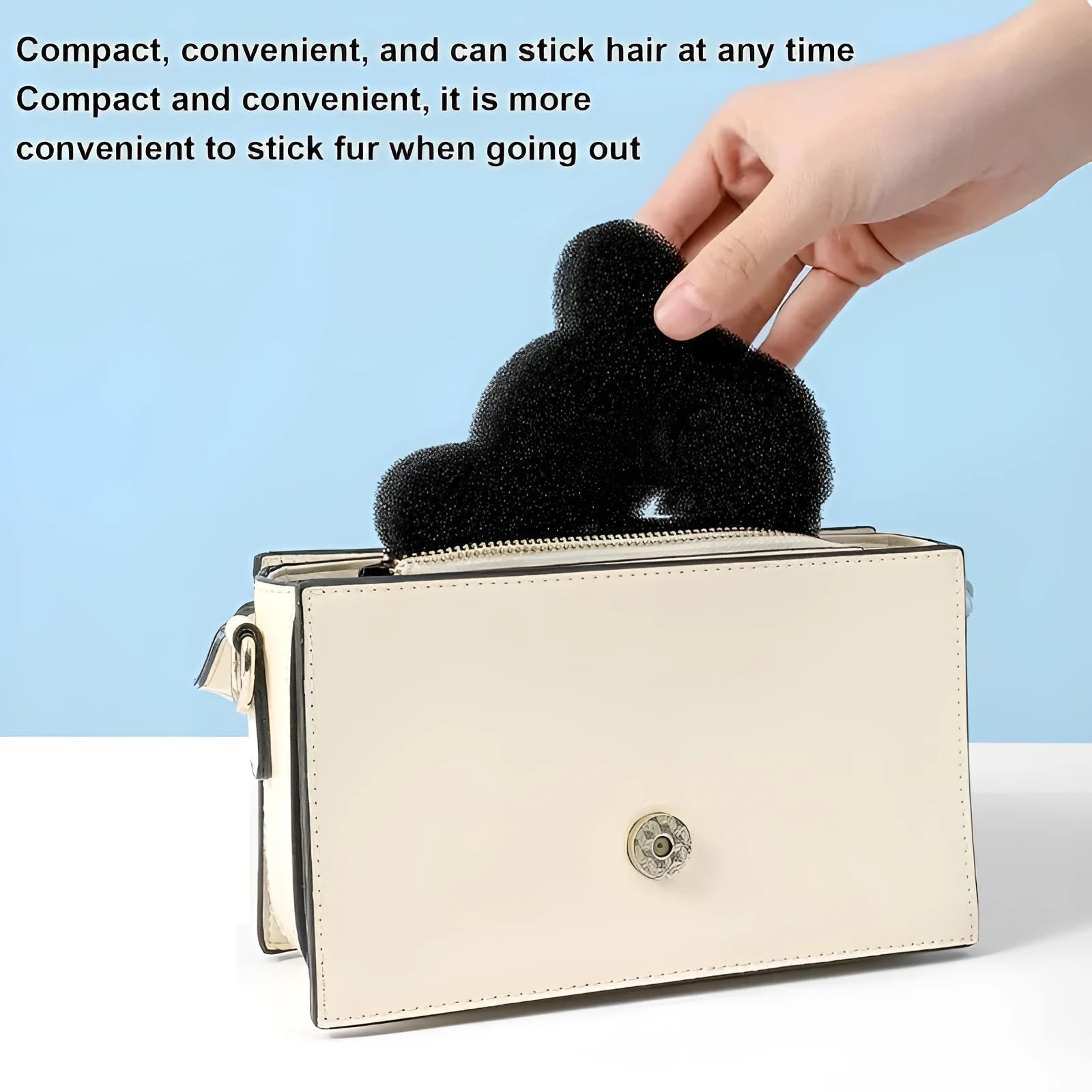 Black bear shaped sponge cleaning ball for pet hair removal from fabrics