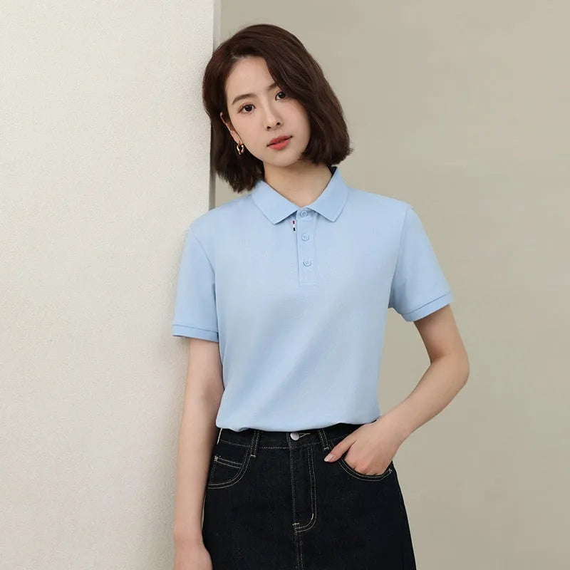 Solid colour cotton blend catering polo shirt shown in multiple colours with short sleeves and regular fit