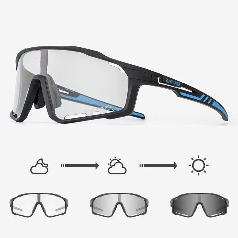 Photochromic cycling sports goggles with TR90 frame and semi-rimless design for outdoor sports