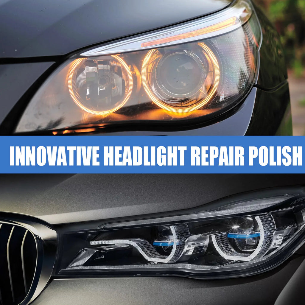 Car headlight renovation care solution kit with sponge applicator in 20ml 30ml 50ml sizes