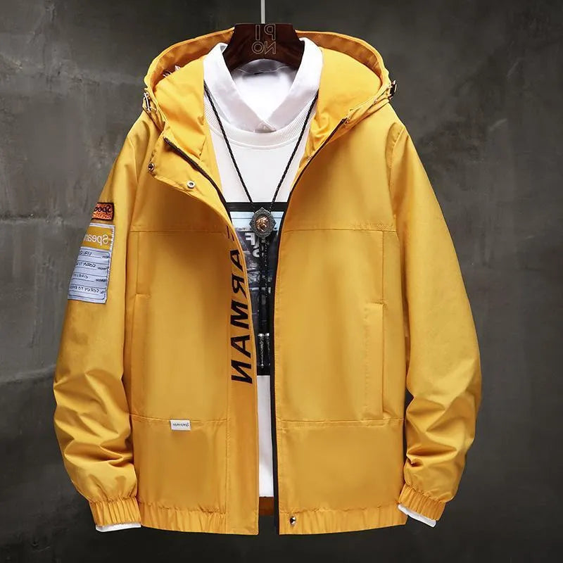 Hong Kong style jacket for men in 100% polyester, available in colours Black, White, Yellow, sizes M to 4XL