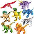 Jurassic dinosaur building block set for children - T Rex model in colourful ABS plastic blocks