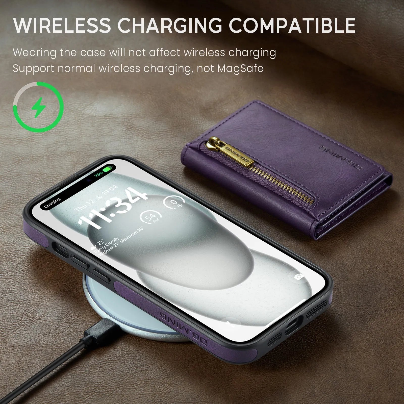 Plastic magnetic wallet phone case with card holder in retro handmade style for iPhone