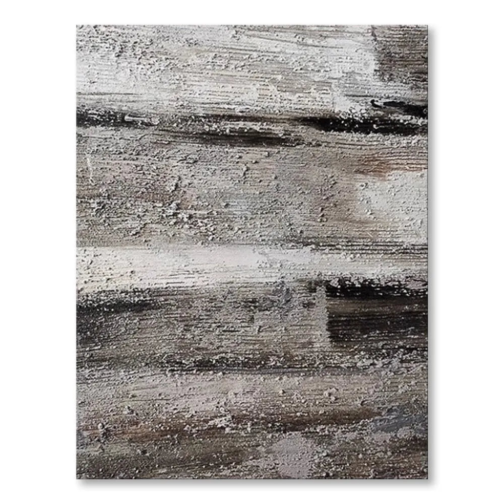 Handmade grey abstract textured oil painting on canvas unframed for wall decor