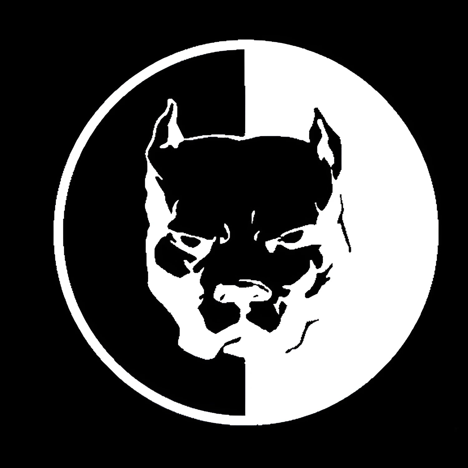 Bulldog pattern reflective car sticker measuring 12x12 cm in black, white or red colours