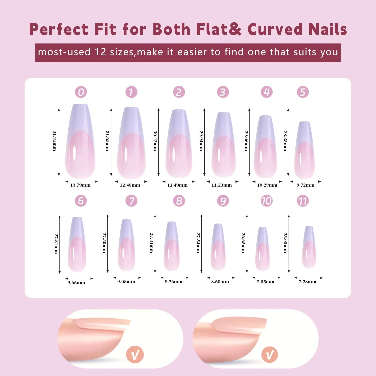 Open box showing 288 removable French wear design nail stickers in sweet and hot girl styles.