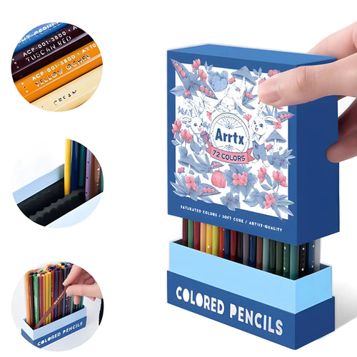 Set of 72 or 126 soft core colouring pencils for artists and students in a box.