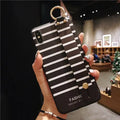 Striped phone case with 3D relief pattern in matte black TPU soft shell for iPhone models