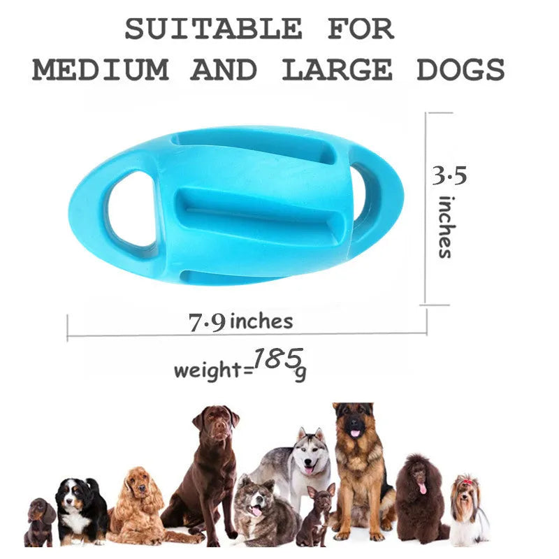 Floating bite-resistant dog vocal toy made from TPE, 20x9x9cm, 185g, in Blue or Orange