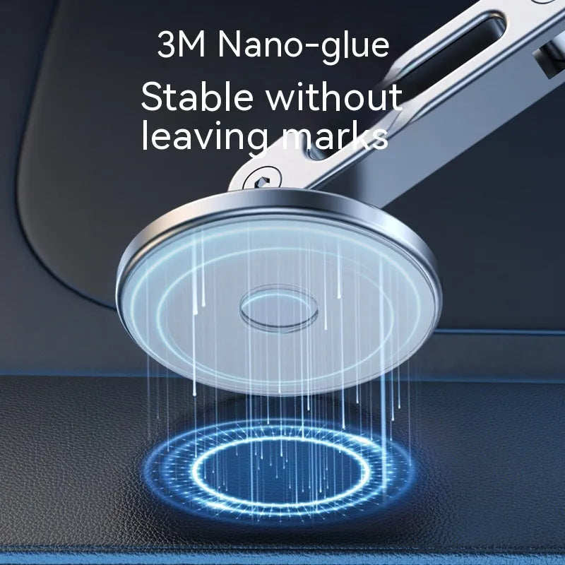 Magnetic car phone holder hanging screen mount 360 rotating aluminium alloy moonlightsilver noblblack