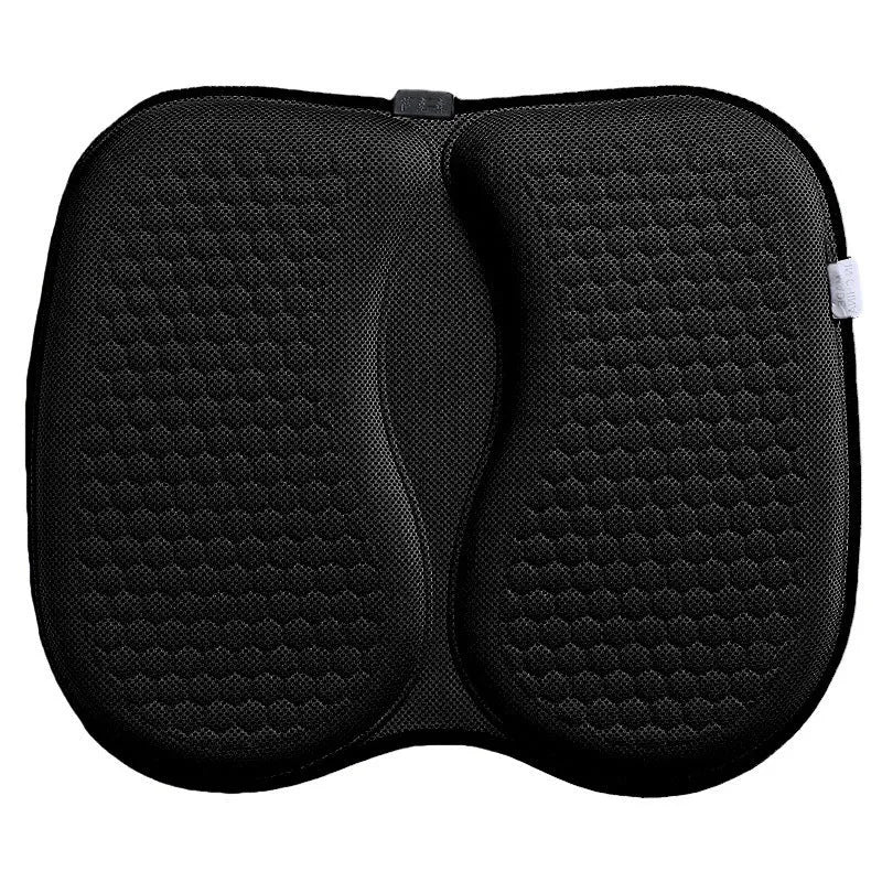 Honeycomb patterned gel car seat cushion shown in one of six available colours.