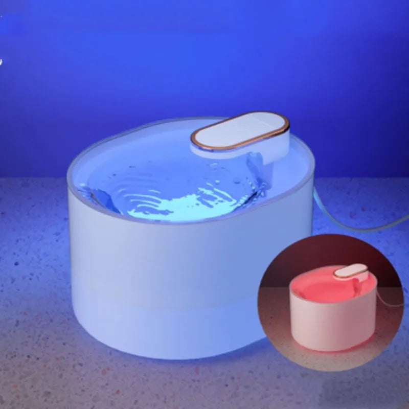 Automatic pet water fountain in Berlin blue or ore white with USB power and detachable filter
