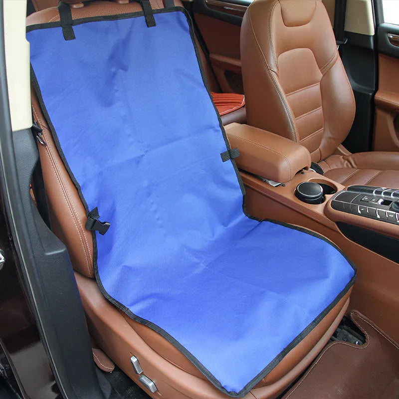 Waterproof dog car seat cover in Oxford fabric, 106 x 46.5cm, shown in blue, red, or black