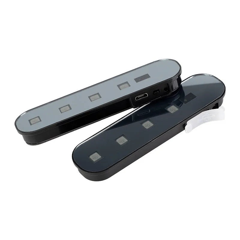 T-type colourful acrylic car door induction lamp with magnetic base attached to vehicle door