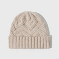 Women's wool knitted dome crown winter hat with a totem pattern, shown in one of six available colours.