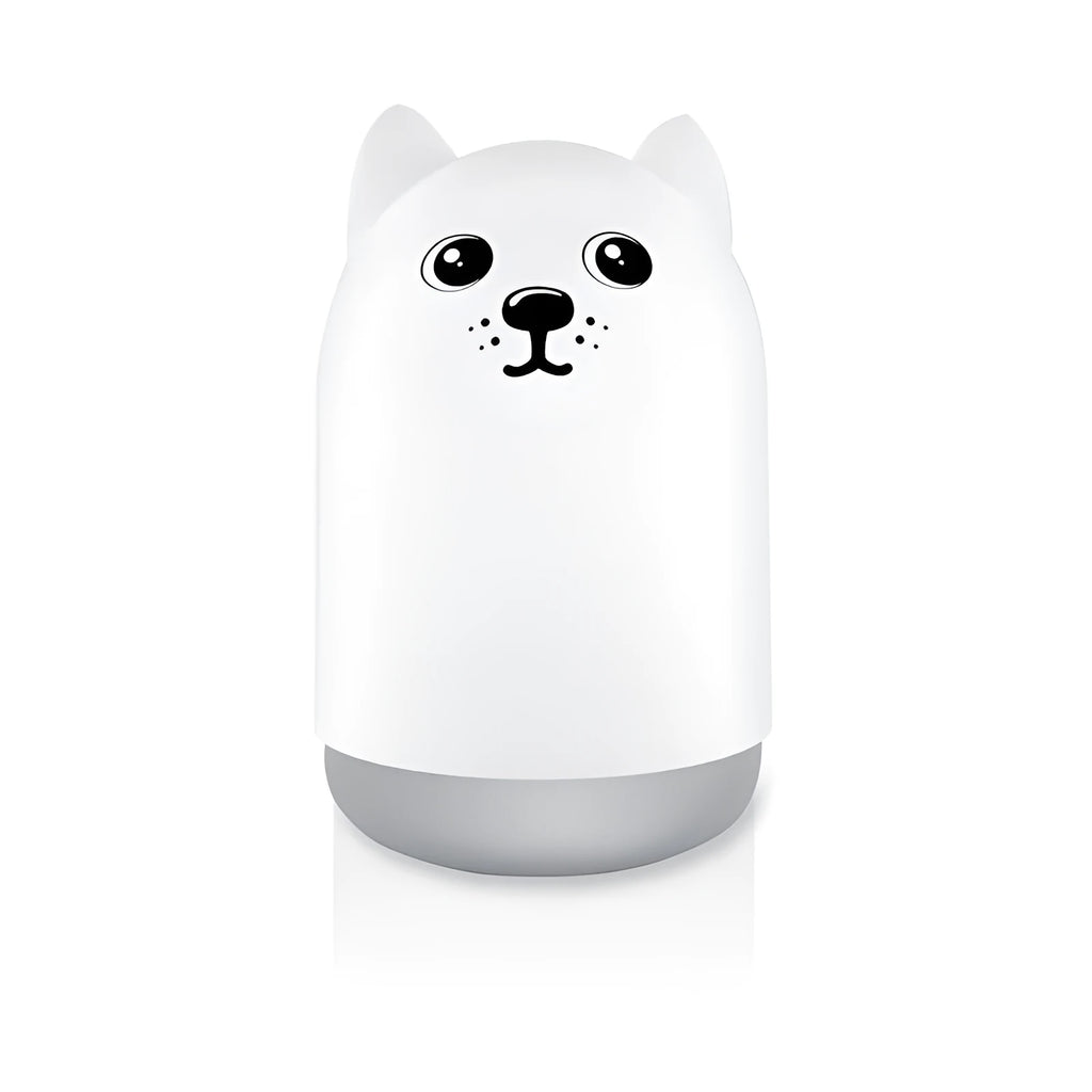 Portable USB mini humidifier in white, 89x89x143mm, with timer and water shortage protection