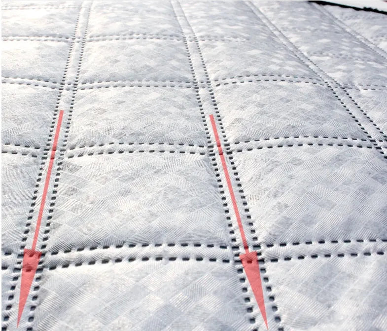 Car snow block front windshield cover in aluminized film, external anti-theft model, sizes 100x147C and 143X93.