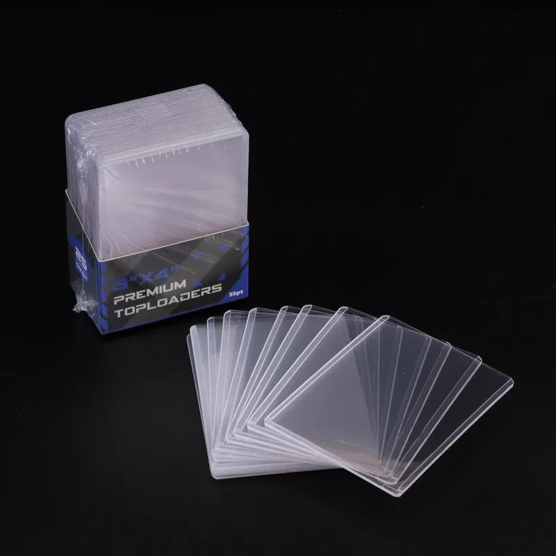 35PT transparent game card holder, PVC double-sided clear protective cover, 77 x 101mm