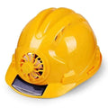 Blue PE sunshade helmet with built-in fan for construction site sun protection