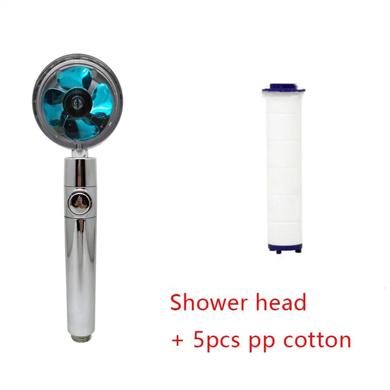 Chrome-plated ABS water-saving shower head with 360-degree rotating high-pressure spray nozzle