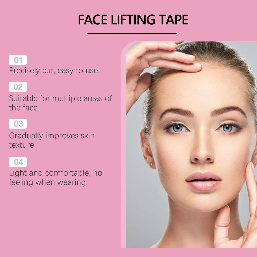 Roll of facial anti-wrinkle lifting tape with hyaluronic acid and vitamin E for skin firming