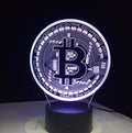 3D LED lamp with seven colour modes, touch and remote control, USB powered acrylic night light