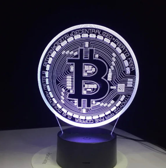 3D LED lamp with seven colour modes, touch and remote control, USB powered acrylic night light