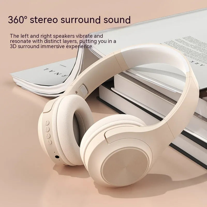Creative design wireless Bluetooth headset shown in Ivory White, Chalk Black, and Youth Green colour options.