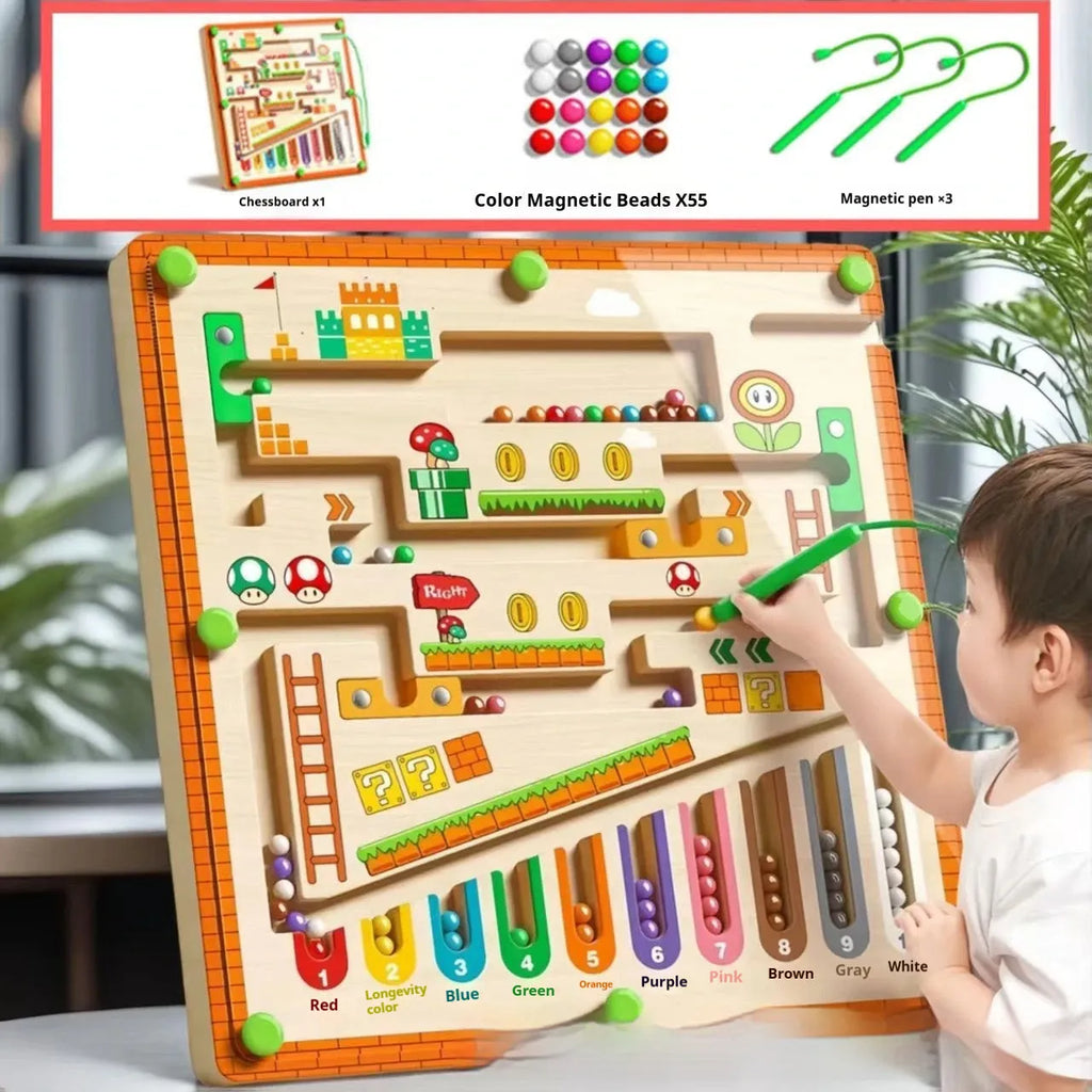 Magnetic maze ball three-dimensional plastic educational intelligence maze toy for teenagers with single pen