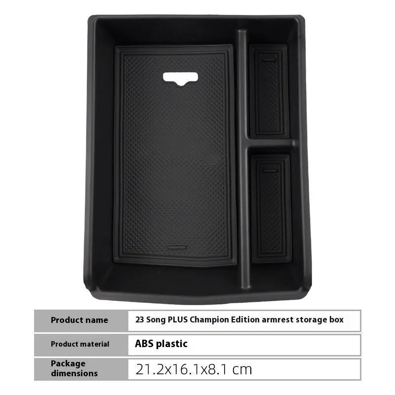 Black plastic Song PLUS armrest box central control storage box, seat-mounted waterproof car organiser