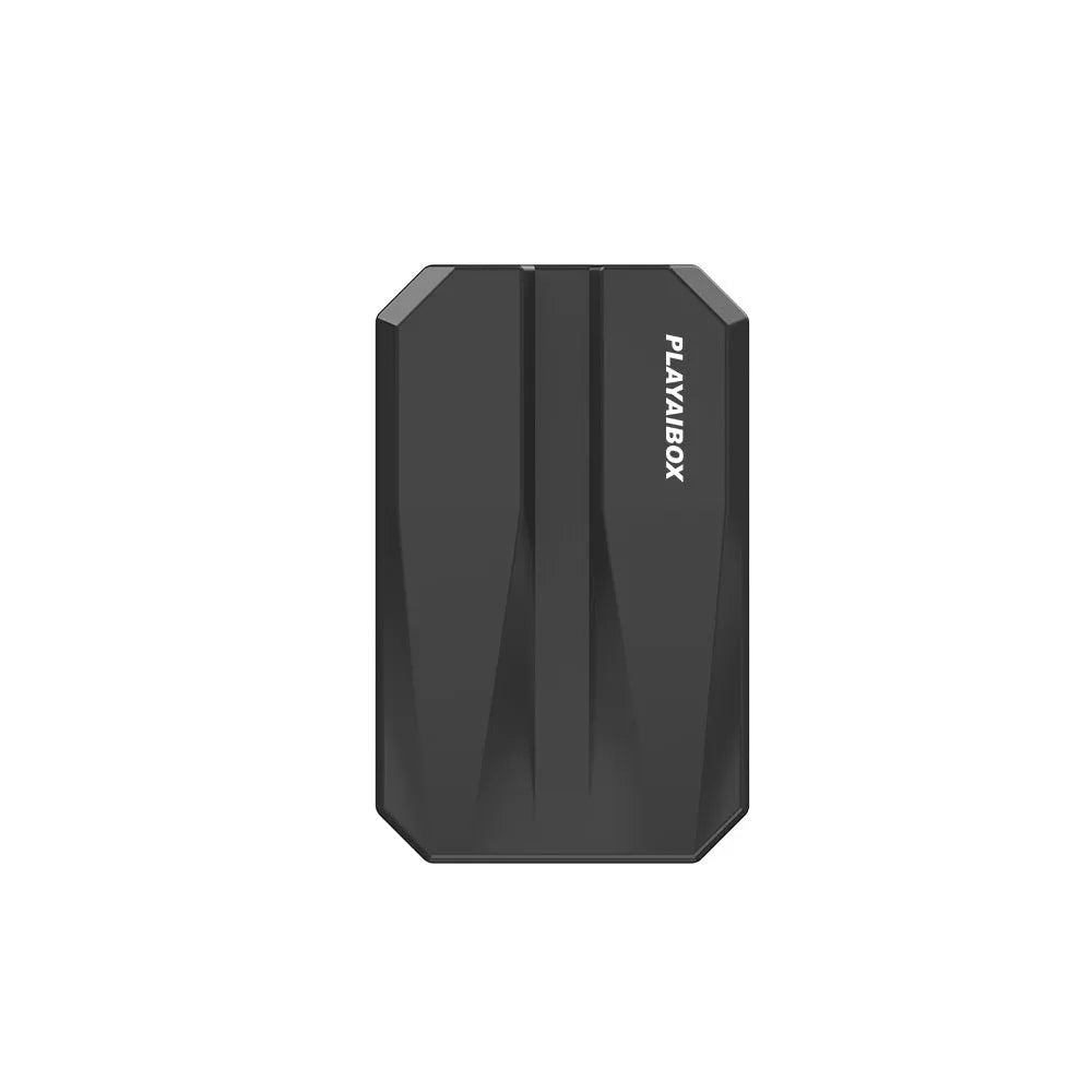 CarPlay wired to wireless AI box converter with ABS plastic housing measuring 110x80x35mm