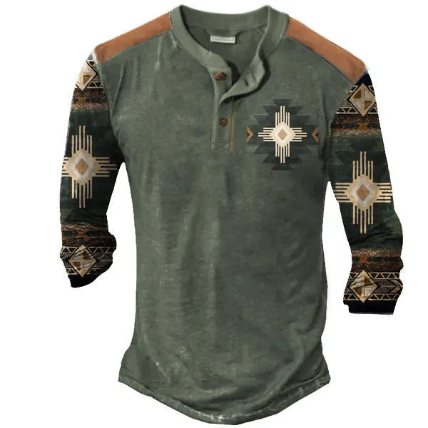 Digital printing men's loose fit polyester top in colour JW1, shown front view