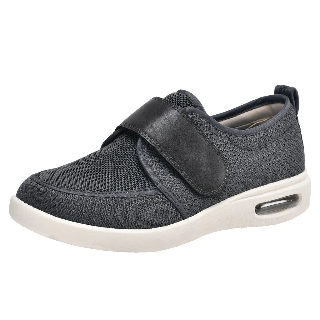 Men's Velcro casual shoes black mesh upper low heel round toe autumn winter footwear